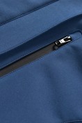 Оптом Парка женская софтшелл виндстоппер удлинённая с капюшоном синего цвета 9618_1S, фото 8