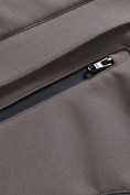 Оптом Парка женская софтшелл виндстоппер удлинённая с капюшоном темно-серого цвета 9618_1TC, фото 17