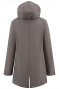 Оптом Парка женская софтшелл виндстоппер удлинённая с капюшоном темно-серого цвета 9618_1TC, фото 4