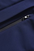 Оптом Парка женская софтшелл виндстоппер удлинённая с капюшоном темно-синего цвета 9618_1TS, фото 11