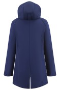 Оптом Парка женская софтшелл виндстоппер удлинённая с капюшоном темно-синего цвета 9618_1TS, фото 5