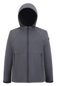 Оптом Мужская куртка виндстоппер больших размеров спортивный темно-серого цвета 9619_1TC