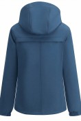 Оптом Ветровка женская софтшелл большого размера с капюшоном ветрозащитная синего цвета 9620_1S, фото 4