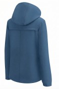 Оптом Ветровка женская софтшелл большого размера с капюшоном ветрозащитная синего цвета 9620_1S, фото 5