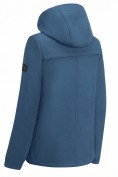 Оптом Ветровка женская софтшелл большого размера с капюшоном ветрозащитная синего цвета 9620_1S, фото 6
