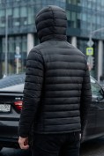 Оптом Куртка мужская гибридная стёганая с капюшоном с графеновой подкладкой черного цвета 9621_1Ch, фото 6