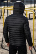 Оптом Куртка мужская гибридная стёганая с капюшоном с графеновой подкладкой черного цвета 9621_1Ch, фото 4