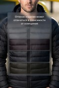 Оптом Куртка мужская гибридная стёганая с капюшоном с графеновой подкладкой черного цвета 9621_1Ch, фото 7