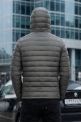 Оптом Куртка мужская гибридная стёганая с капюшоном с графеновой подкладкой цвета хаки 9621_1Kh, фото 6