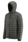 Оптом Куртка мужская гибридная стёганая с капюшоном с графеновой подкладкой цвета хаки 9621_1Kh, фото 2