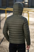 Оптом Куртка мужская гибридная стёганая с капюшоном с графеновой подкладкой цвета хаки 9621_1Kh, фото 3