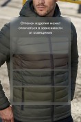 Оптом Куртка мужская гибридная стёганая с капюшоном с графеновой подкладкой цвета хаки 9621_1Kh, фото 7