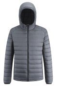Оптом Куртка мужская гибридная стёганая с капюшоном с графеновой подкладкой темно-серого цвета 9621_1TC