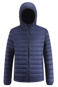 Оптом Куртка мужская гибридная стёганая с капюшоном с графеновой подкладкой темно-синего цвета 9621_1TS
