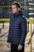 Оптом Куртка мужская гибридная стёганая с капюшоном с графеновой подкладкой темно-синего цвета 9621_1TS, фото 5