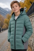Оптом Гибридная куртка для мальчика с графеновой подкладкой зеленого цвета 9621_3Z, фото 2