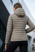 Оптом Куртка женская гибридная стёганая с капюшоном с графеновой подкладкой бежевого цвета 9622_1B, фото 5