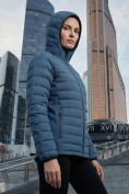Оптом Куртка женская гибридная стёганая с капюшоном с графеновой подкладкой синего цвета 9622_1S, фото 3