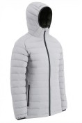 Оптом Куртка женская гибридная стёганая с капюшоном с графеновой подкладкой серого цвета 9622_1Sr, фото 3