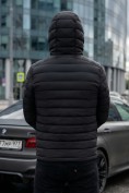 Оптом Куртка мужская стёганая с капюшоном с графеновой подкладкой черного цвета 9623_1Ch, фото 2