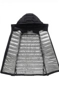 Оптом Куртка мужская стёганая с капюшоном с графеновой подкладкой черного цвета 9623_1Ch, фото 7