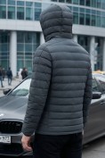 Оптом Куртка мужская стёганая с капюшоном с графеновой подкладкой цвета хаки 9623_1Kh, фото 4