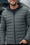 Оптом Куртка мужская стёганая с капюшоном с графеновой подкладкой цвета хаки 9623_1Kh, фото 3