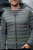 Оптом Куртка мужская стёганая с капюшоном с графеновой подкладкой цвета хаки 9623_1Kh, фото 5