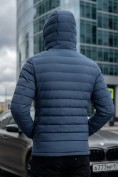 Оптом Куртка мужская стёганая с капюшоном с графеновой подкладкой синего цвета 9623_1S, фото 3