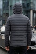 Оптом Куртка мужская стёганая с капюшоном с графеновой подкладкой темно-серого цвета 9623_1TC, фото 3