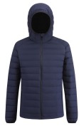 Оптом Куртка мужская стёганая с капюшоном с графеновой подкладкой темно-синего цвета 9623_1TS