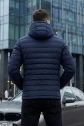 Оптом Куртка мужская стёганая с капюшоном с графеновой подкладкой темно-синего цвета 9623_1TS, фото 2