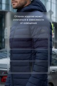 Оптом Куртка мужская стёганая с капюшоном с графеновой подкладкой темно-синего цвета 9623_1TS, фото 4