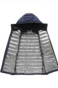 Оптом Куртка мужская стёганая с капюшоном с графеновой подкладкой темно-синего цвета 9623_1TS, фото 7