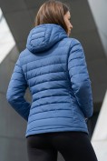 Оптом Куртка женская стёганая с капюшоном с графеновой подкладкой синего цвета 9624_1S, фото 2