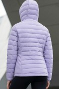 Оптом Куртка женская стёганая с капюшоном с графеновой подкладкой сиреневого цвета 9624_1Sn, фото 3