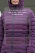Оптом Куртка женская стёганая с капюшоном с графеновой подкладкой темно-фиолетового цвета 9624_1TF, фото 4