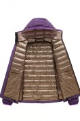 Оптом Куртка женская стёганая с капюшоном с графеновой подкладкой темно-фиолетового цвета 9624_1TF, фото 7