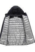 Оптом Куртка мужская стёганая с капюшоном с графеновой подкладкой черного цвета 9625_1Ch, фото 7