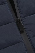 Оптом Куртка мужская стёганая с капюшоном с графеновой подкладкой темно-синего цвета 9625_1TS, фото 8