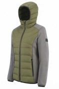 Оптом Куртка женская гибридная стёганая с капюшоном с графеновой подкладкой цвета хаки 9626_1Kh, фото 6