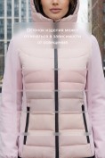 Оптом Куртка женская гибридная стёганая с капюшоном с графеновой подкладкой розового цвета 9626_1R, фото 4