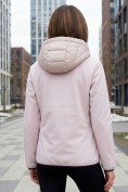 Оптом Куртка женская гибридная стёганая с капюшоном с графеновой подкладкой розового цвета 9626_1R, фото 3
