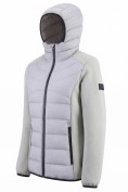 Оптом Куртка женская гибридная стёганая с капюшоном с графеновой подкладкой серого цвета 9626_1Sr, фото 6