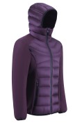 Оптом Куртка женская гибридная стёганая с капюшоном с графеновой подкладкой темно-фиолетового цвета 9626_1TF, фото 3