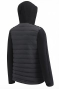 Оптом Куртка мужская гибридная стёганая с капюшоном с графеновой подкладкой черного цвета 9627_1Ch, фото 3