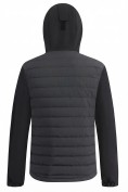 Оптом Куртка мужская гибридная стёганая с капюшоном с графеновой подкладкой черного цвета 9627_1Ch, фото 6