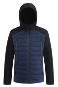 Оптом Куртка мужская гибридная стёганая с капюшоном с графеновой подкладкой синего цвета 9627_1S