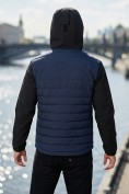 Оптом Куртка мужская гибридная стёганая с капюшоном с графеновой подкладкой синего цвета 9627_1S, фото 2