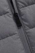Оптом Куртка мужская гибридная стёганая с капюшоном с графеновой подкладкой серого цвета 9627_1Sr, фото 14